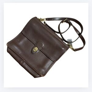Vintage Coach Brown Leather Crossbody Bag